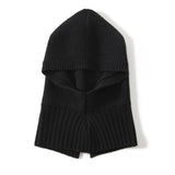 100% Cashmere Balaclava Hood Knit Hooded Neck Warmer Face Cover