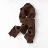 100% Cashmere Ribbed Knit Hooded Thick Hat & Scarf Neck Wrap