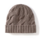 100% Cashmere Cable Knit Slouchy Beanie Winter Thick Hat Unisex