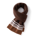 100% Cashmere Patterned Scarf Knitted Winter Neck Wrap for Women & Men