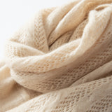 100% Cashmere Pearl Embellished Scarf Soft Knit Winter Wrap for Women