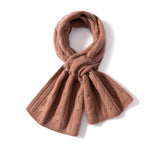 Unisex Cashmere Cable Knit Scarf Soft Openwork Winter Scarf