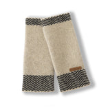 100% Cashmere Fingerless Gloves Color Block Thick Knit Half Finger Gloves