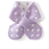 100% Cashmere Polka Dot Scarf Soft Knitted Bow Neck Warmer for Kids