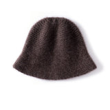 100% Cashmere Bucket Hat Soft Knit Winter Fisherman Hat for Women
