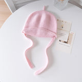 100% Cashmere Baby Hat Winter Soft Knit Beanie with Ear Flaps
