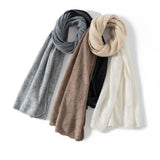 100% Cashmere Scarf with Diamond Knit Pattern Soft Wrap with Textured Design