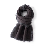 Women’s Cashmere Fringe Scarf Knit Winter Wrap with Tassel Trim