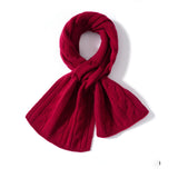 Unisex Cashmere Cable Knit Scarf Soft Openwork Winter Scarf