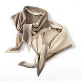 100% Cashmere Color Block Cape Scarf Soft Knitted Wrap Shawl for Women