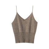 Women’s V-Neck Cashmere Wool Knit Camisole Tank Top