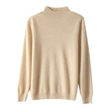 Soft Knit Pullover Women's Cashmere Wool Mock Neck Sweater