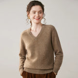 Women’s Cashmere Wool V-Neck Soft Knit Sweater