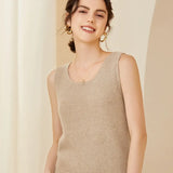 Women’s U-Neck Cashmere Wool Knit Tank Top