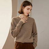 Women’s 100% Cashmere Saddle Shoulder Crew Neck Sweater