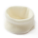 100% Cashmere Ribbed Neck Warmer Knit Snood Scarf with Cozy Folded Collar