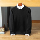 Men’s Cashmere Wool Crew Neck Relaxed Fit Knit Pullover Sweater