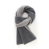 100% Cashmere Color Block Ribbed Knit Soft Winter Scarf for Women & Men