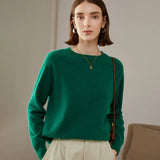 Women’s 100% Cashmere Saddle Shoulder Crew Neck Sweater