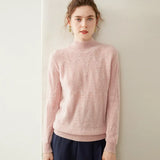 Women’s Cashmere Wool Cable Knit Mock Neck Sweater