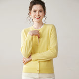 Women’s Layered-Look Crew Neck Cashmere Wool Cardigan