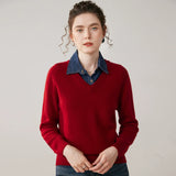 Women’s Cashmere Wool V-Neck Soft Knit Sweater