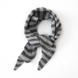 Soft 100% Cashmere Striped Small Triangle Scarf Knit Neck Wrap