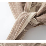 Cashmere Floral Jacquard Fair Isle Triangle Scarf Soft Knit Neckerchief Shawl