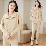 Women's Cashmere Wool Blend Zip Up Turtleneck Knit Cardigan Jacket