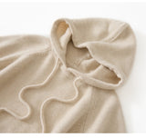 Women’s 100% Cashmere Long Knit Hoodie Hooded Sweater Dress