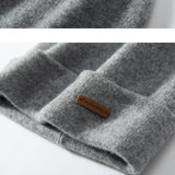 100% Cashmere Knit Beanie Hat Warm Winter Skull Cap for Women & Men