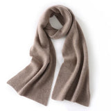 100% Cashmere Ribbed Knit Thick Long Winter Scarf for Women & Men