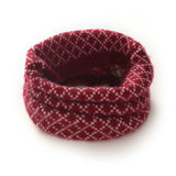 100% Cashmere Snood Scarf Patterned Knit Infinity Neck Warmer