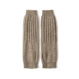 Women’s 100% Cashmere Long Fingerless Gloves Knit Wrist & Arm Warmers