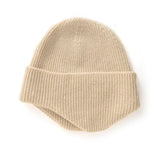 100% Cashmere Beanie Hat with Ear Flaps Soft Knit Winter Cap