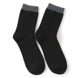 100% Cashmere Crew Socks with Contrast Ribbed Cuffs for Men and Women