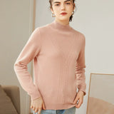 Women’s Pure Cashmere Mock Neck Cable Knit Sweater