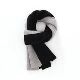 100% Cashmere Color Block Ribbed Knit Soft Winter Scarf for Women & Men