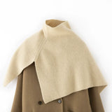 100% Cashmere Ribbed Knit Cape Scarf Soft Warm Shoulder Wrap for Women