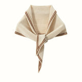 100% Cashmere Soft Lightweight Triangle Scarf with Contrast Border Neck Wrap