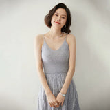 Women’s V-Neck Cashmere Wool Knit Camisole Tank Top