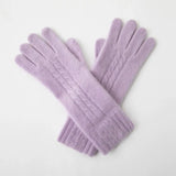 100% Cashmere Cable Knit Gloves Warm Winter Gloves for Women