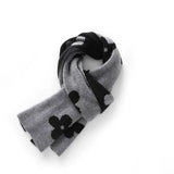100% Cashmere Floral Scarf Soft Knit Pattern Winter Wrap for Women