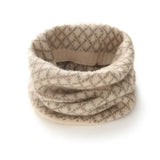 100% Cashmere Snood Scarf Patterned Knit Infinity Neck Warmer