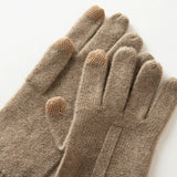 100% Cashmere Women's Bow Touchscreen Knit Winter Warm Gloves