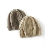 100% Cashmere Cable Knit Beret Hat Soft French Style for Women