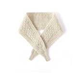 100% Cashmere Neck Scarf Knit Mini Collar Scarf with Button Closure for Women