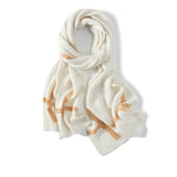 100% Cashmere Color Block Scarf Soft Warm Winter Wrap for Women