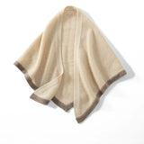 100% Cashmere Poncho Shawl Knit Cape Wrap Sweater for Women