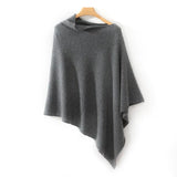 100% Cashmere Poncho Shawl Soft Knitted Cape Wrap Sweater for Women